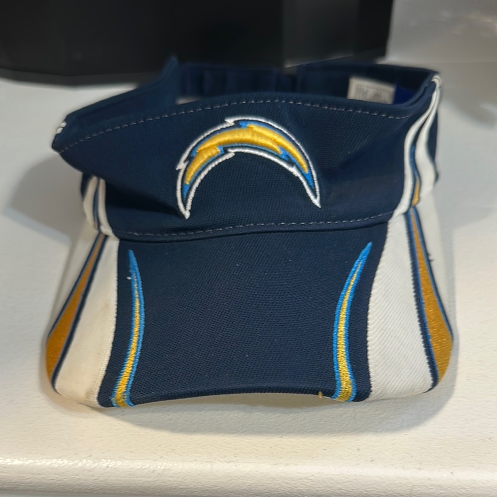 Chargers NFL visor. Dark blue gold white. OS. EUC